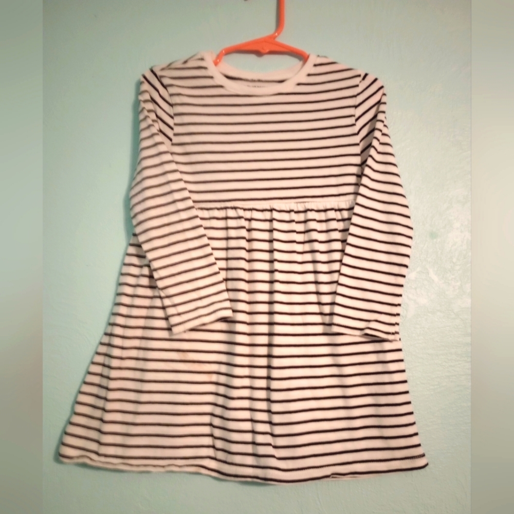 Old Navy 3T Black and White Striped Long sleeved Dress